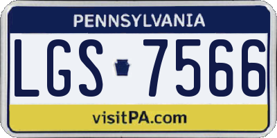 PA license plate LGS7566