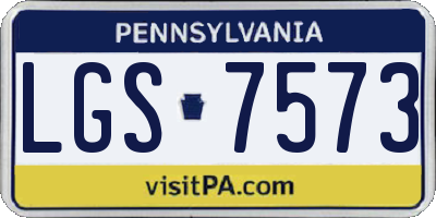 PA license plate LGS7573