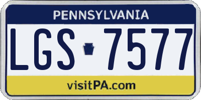 PA license plate LGS7577