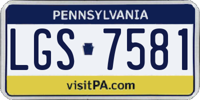 PA license plate LGS7581