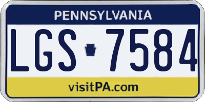 PA license plate LGS7584