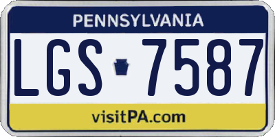 PA license plate LGS7587