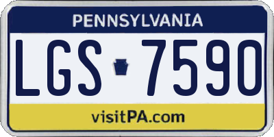 PA license plate LGS7590