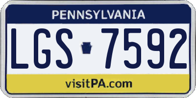 PA license plate LGS7592