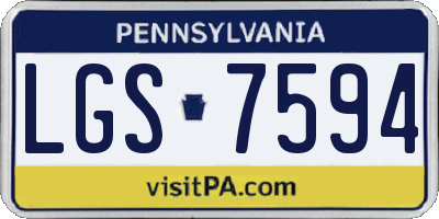 PA license plate LGS7594