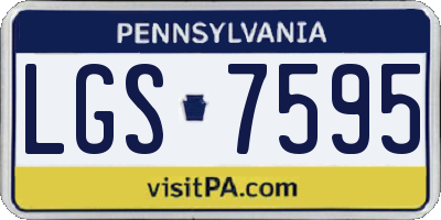 PA license plate LGS7595