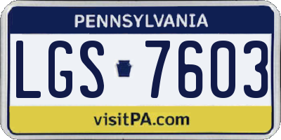 PA license plate LGS7603