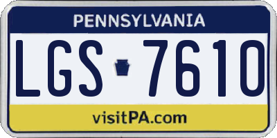 PA license plate LGS7610