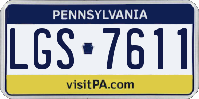 PA license plate LGS7611