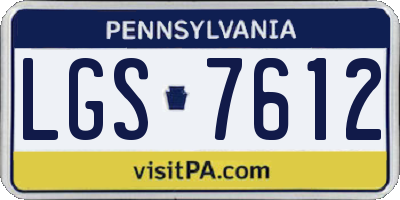 PA license plate LGS7612