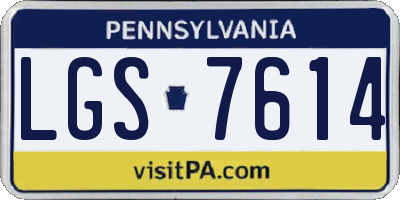 PA license plate LGS7614
