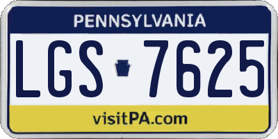 PA license plate LGS7625