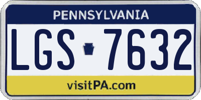 PA license plate LGS7632