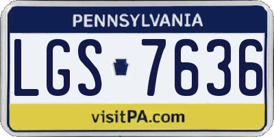 PA license plate LGS7636