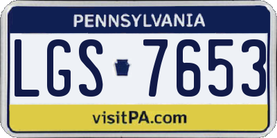 PA license plate LGS7653