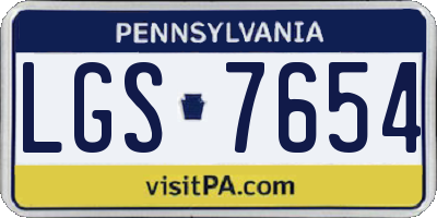 PA license plate LGS7654