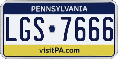 PA license plate LGS7666