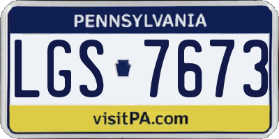 PA license plate LGS7673
