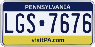 PA license plate LGS7676
