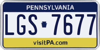 PA license plate LGS7677