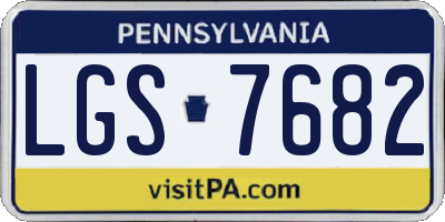 PA license plate LGS7682