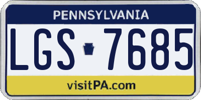 PA license plate LGS7685