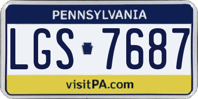 PA license plate LGS7687