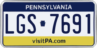 PA license plate LGS7691