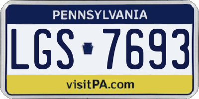 PA license plate LGS7693