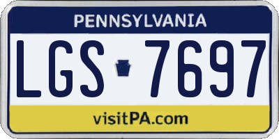 PA license plate LGS7697