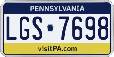 PA license plate LGS7698