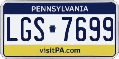 PA license plate LGS7699