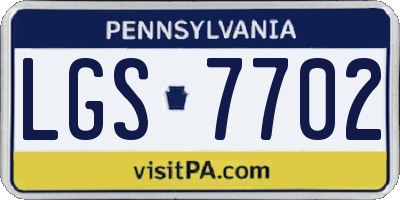 PA license plate LGS7702
