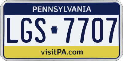 PA license plate LGS7707