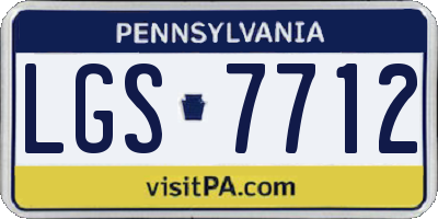 PA license plate LGS7712