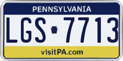 PA license plate LGS7713