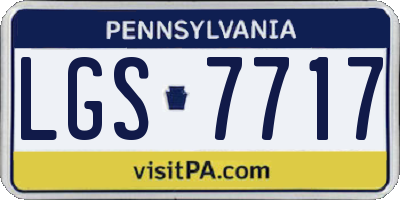 PA license plate LGS7717