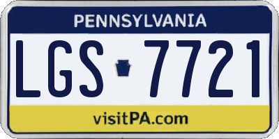 PA license plate LGS7721