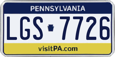 PA license plate LGS7726