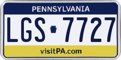 PA license plate LGS7727
