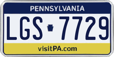 PA license plate LGS7729