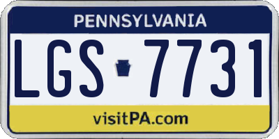PA license plate LGS7731