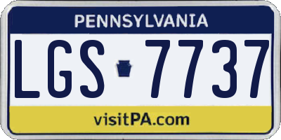 PA license plate LGS7737