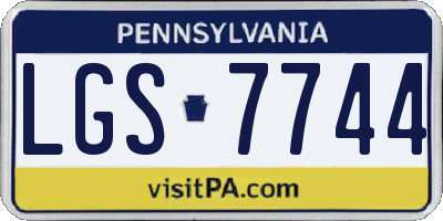 PA license plate LGS7744