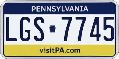 PA license plate LGS7745