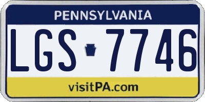 PA license plate LGS7746
