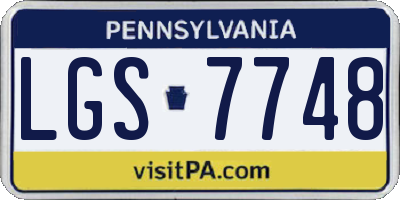 PA license plate LGS7748
