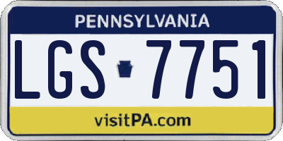 PA license plate LGS7751