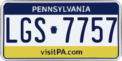 PA license plate LGS7757