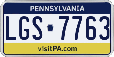 PA license plate LGS7763